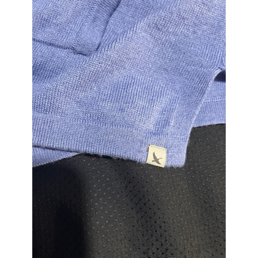 Eddie Bauer Marino Wool Cardigan Sweater M Periwinkle Blue Shawl Collar Classic - Picture 8 of 14